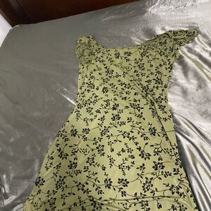 Chic Olive Floral Mini Dress